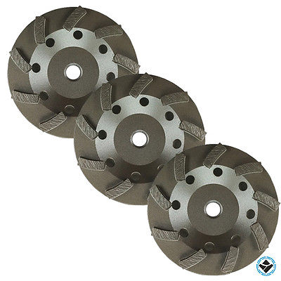 3PK-4-1/2-Inch Diamond Grinding Cup Wheel Turbo Swirl 9 Segs 5/8-11 Thread