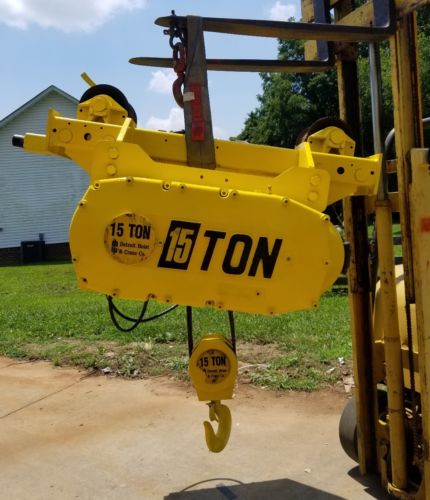 Detroit 15 ton Electric hoist with motorized trolley