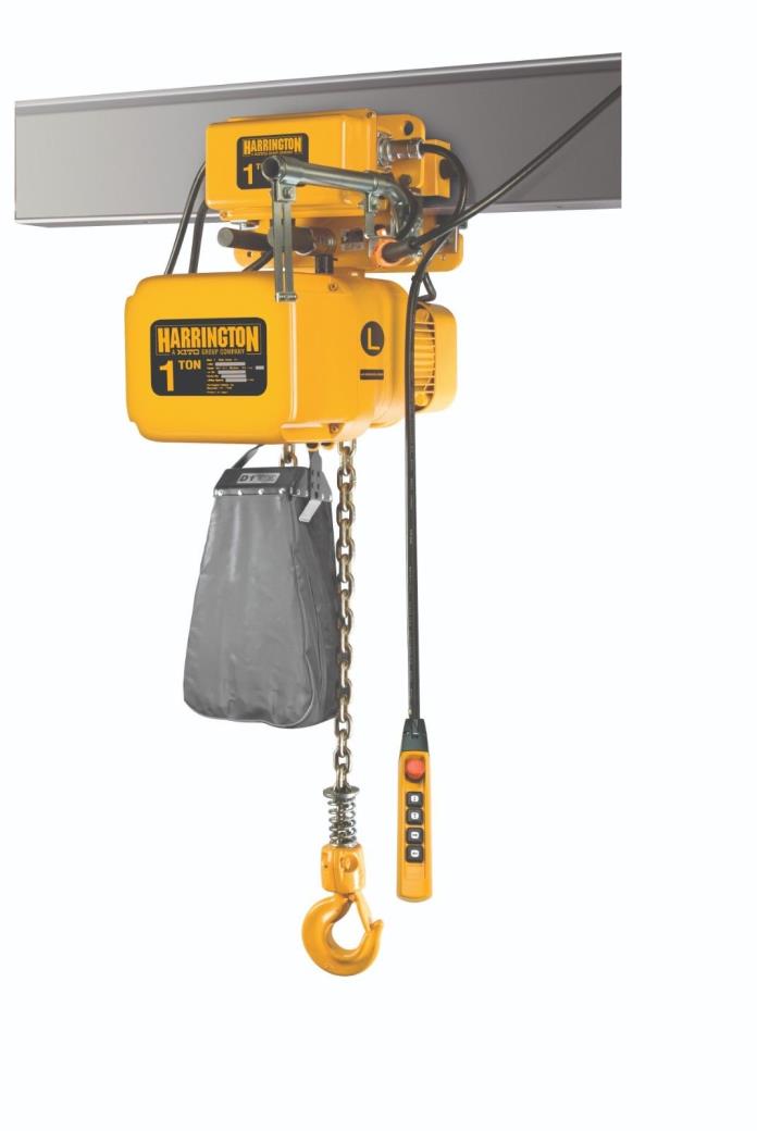 Harrington 1 Ton Motorized Trolley NEW 10’ Lift NERM010L-L/S W/Chain Container