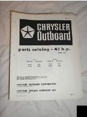 Chrysler Outboard Parts Catalog 45 HP Manual Tiller