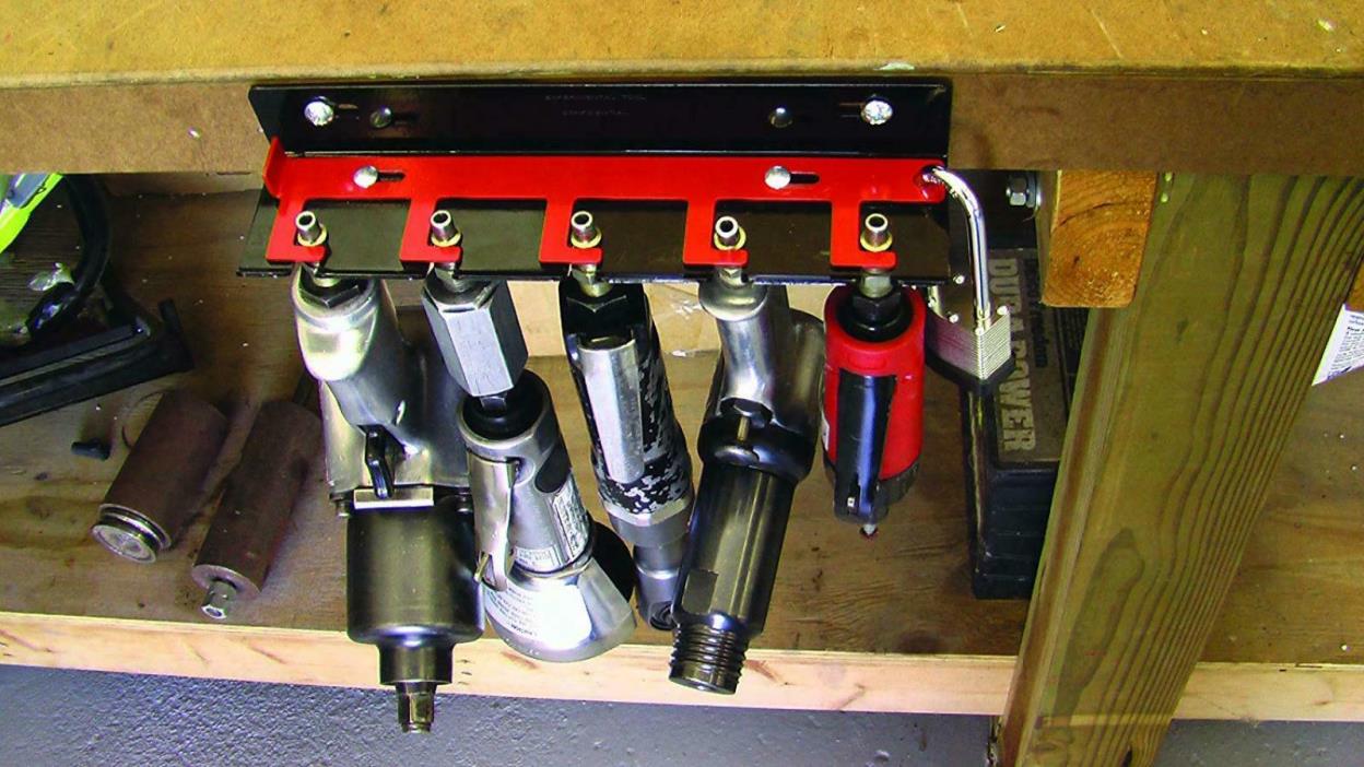 Garage Pneumatic Tool Caddy Hanging Tray Mechanic Holder Organizer Rack Shelf