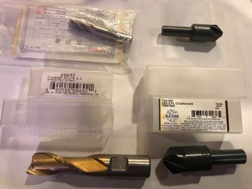 Lot Of 4 Machinist Bits Countersink Flute Great Condition Free Shipping