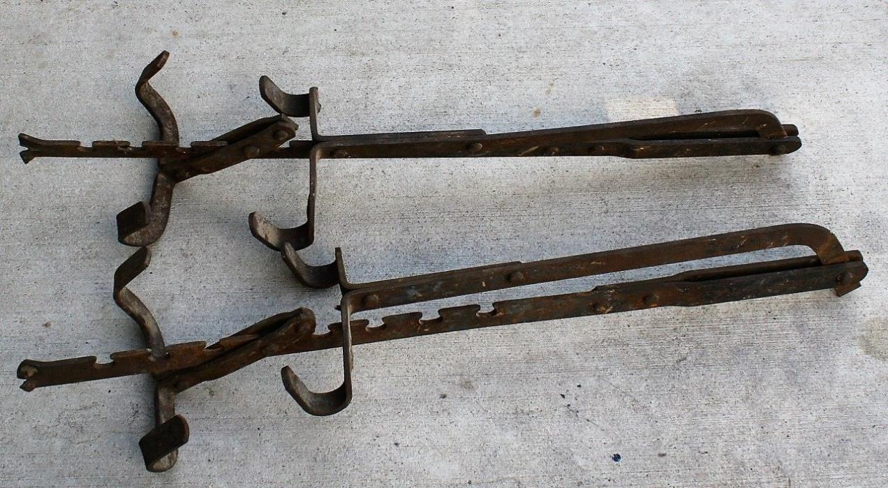 Vintage Adjustable Heavy Duty Steel Ladder Scaffold Roofing Jacks Federal Forge