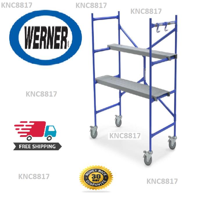 WERNER Portable Rolling Scaffold 500 Lb. Load Capacity Scaffolding Frame Tower