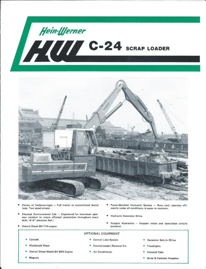 Equipment Brochure - Hein-Werner - C-24 - Scrap Loader Crawler - c1980 (E3477)