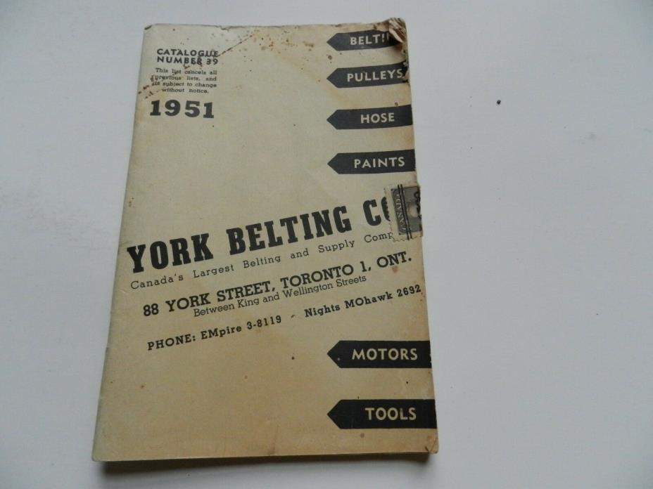 York Belting Company 1951 Catalogue Number 39