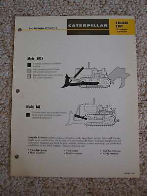 Caterpillar CAT 183B/181 Hydraulic Controls D8 H Tractor Brochure, org. '66 MINT