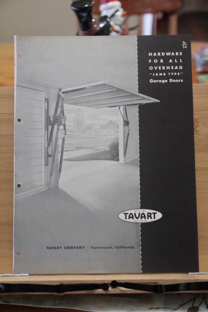 Brochure Tavart Company Paramount California Overhead Garage Door Hardware 1951