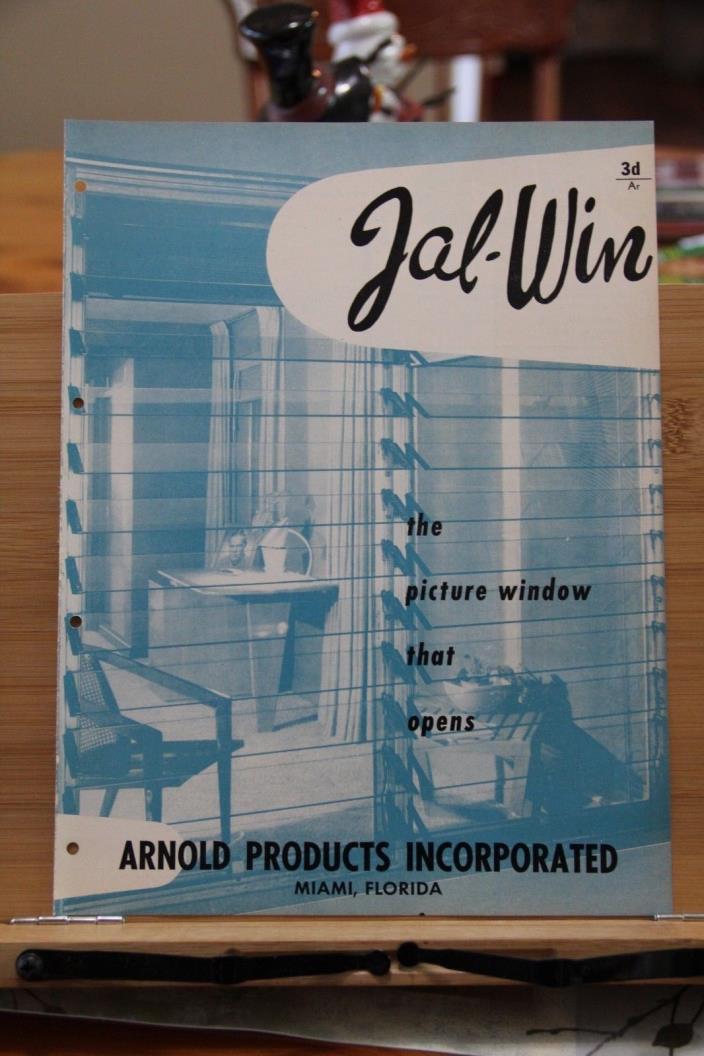 Brochure Jal-Win Picture Window that Opens Arnold Products Miami Florida FL 1951