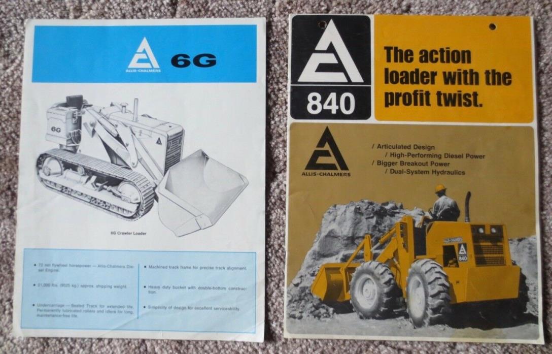 Vintage Allis-Chalmers 6G Crawler Loader & 840 Wheel Loader Sales Brochures (2)