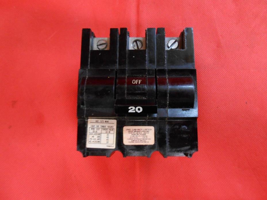 FPE 3P20 STAB-LOK CIRCUIT BREAKER 20A 3P 240V - RECON/TESTED