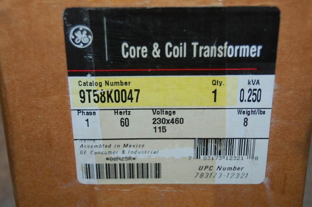 GE  9T58K0047 Core & Coil Transformer