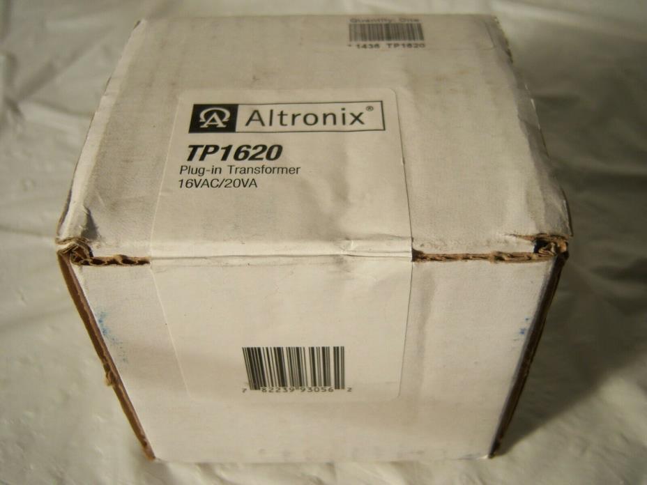 ALTRONIX TP1620 Plug-in Transformr,115V In,16.5V Out,20V