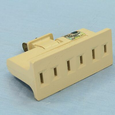 Cooper Ivory Triplex Swivel Receptacle Outlet Adapter Non-Grounding 15A 1792V