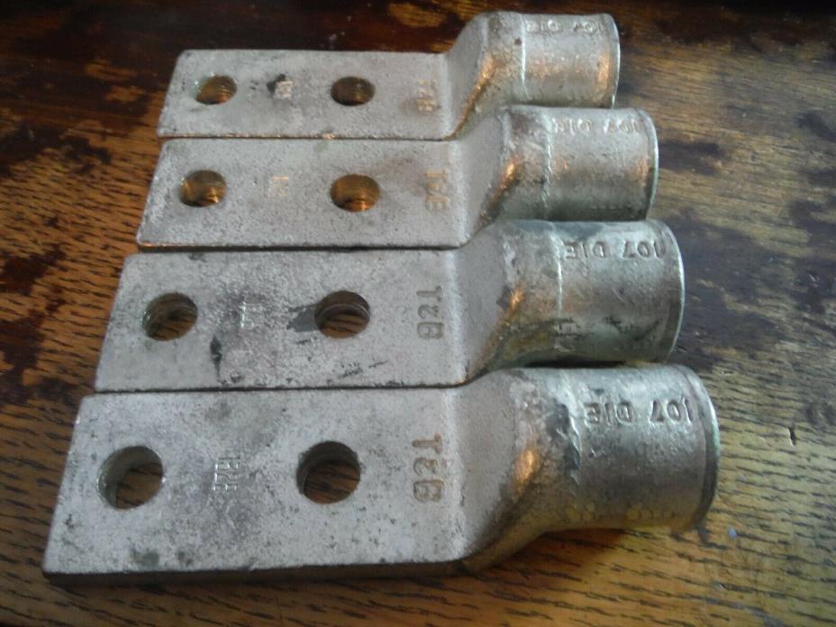 NEW (Lot of 4) THOMAS & BETTS 1325 T&B 2 HOLE CONNECTOR LUG 107 DIE