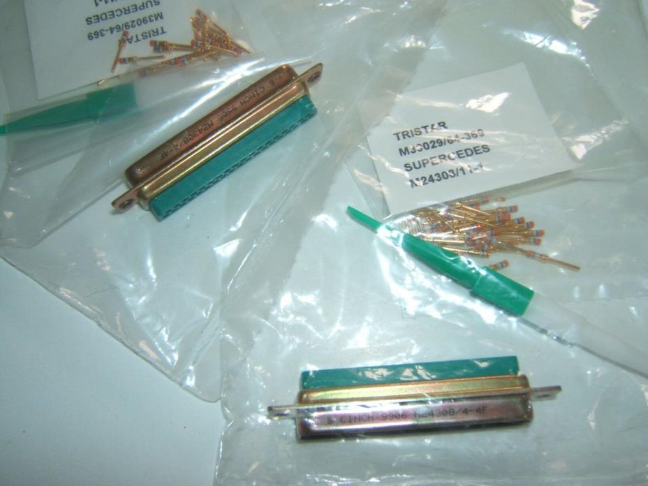 2 LOT CINCH D-SUB M24308/4-9F KITTED PART. MIL SPEC 37 POS.NOS NEW BAGGED