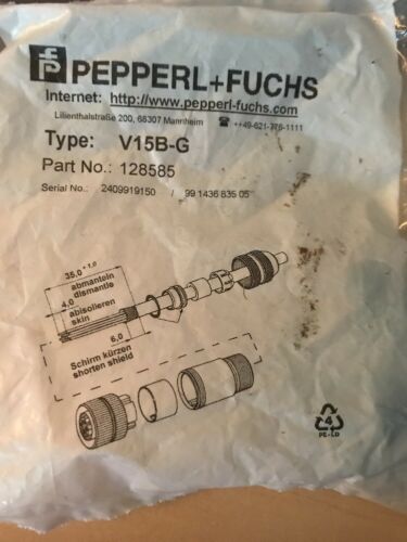 PEPPERL + FUCHS 128585 Type V15B-G Connector Part NEW