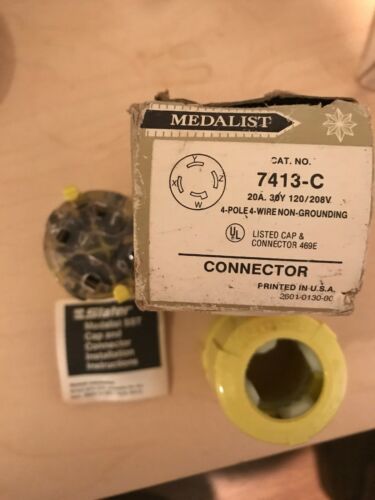 Slater Medalist SST Cap and Connector 7413-C 20A 120/208V 30Y Screw Snap Twist