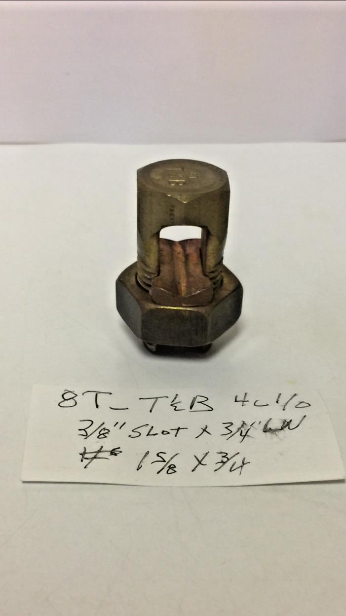 T&B Bronze Alloy Split Bolt Conn.  Main Tap 4-1/0 Solid Copper Wire (Lot of 2)