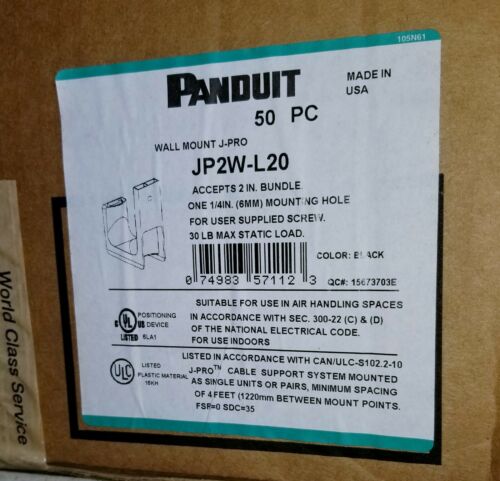 Panduit JP2W-L20 J-Pro 2-Inch Cable Support System J-Hook 50pc 9 boxes available