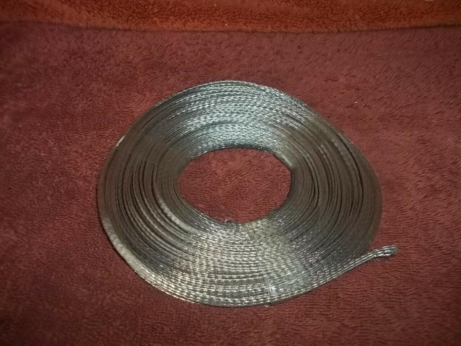 10 Foot Flat Braided Braid Tinned Copper Wire 1/4