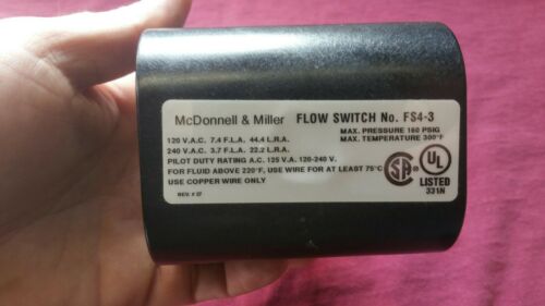 MCDONNELL & MILLER FS4-3 FLOW SWITCH used for 1 week