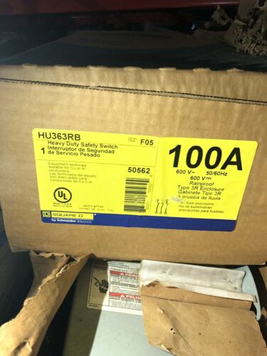 Square D HU363RB Heavy Duty Outdoor Safety Switch 600v Rainproof 3R Enclosure