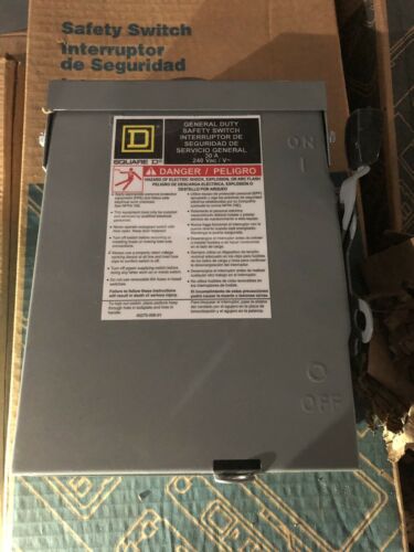 DU221RB Square D Non Fused 30 amp 240 volt 1 Phase Outdoor 3R Disconnect NEW