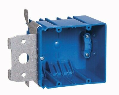 2Gang Blue Plastic Interior New Work/Old Standard Adjustable Wall Electrical Box