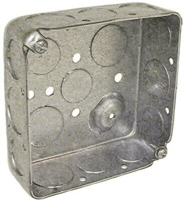 2-Gang Gray Metal Interior New Work/Old Standard Square Ceiling Electrical Box