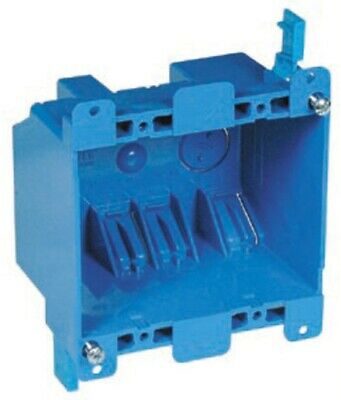 2-Gang Blue Plastic Interior Old Work Standard Switch/Outlet Wall Electrical Box