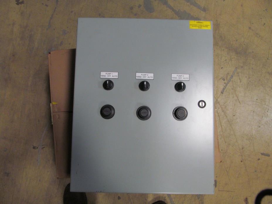 Pump Control Panel 3 PH 480V 15 amp 1.5 HP motor Lockwood Motor Starter Panel