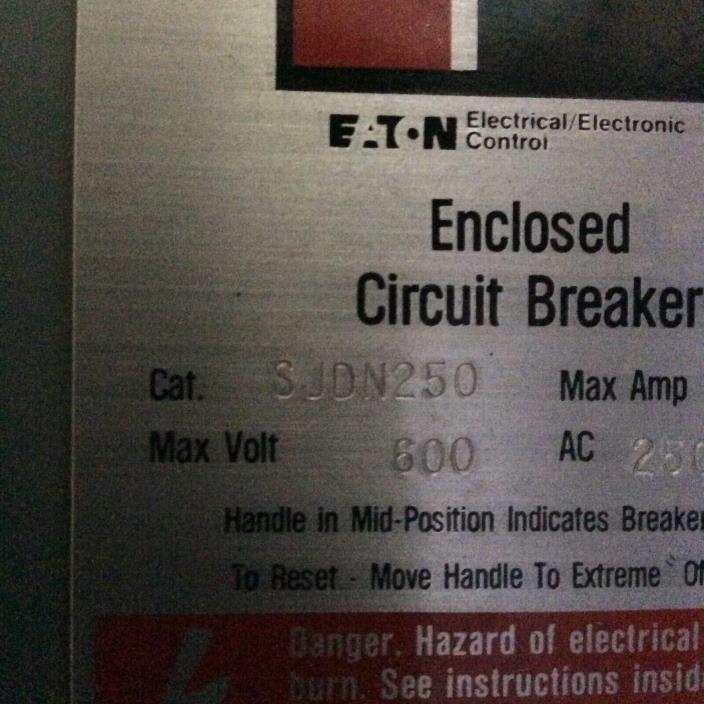 SJDN250 Eaton Circuit Breaker NEMA Enclosure unused No box