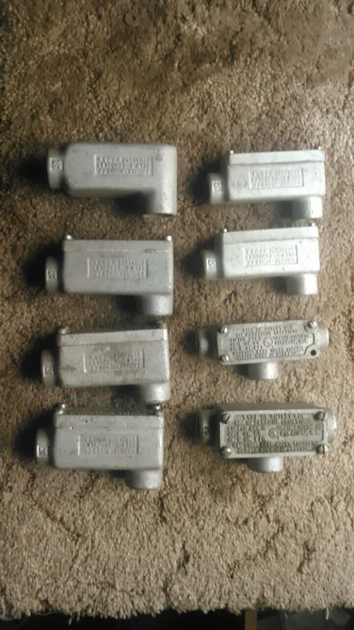 Lot of 8- Crouse-Hinds    hazardous location   Condulet  Outlet Boxes