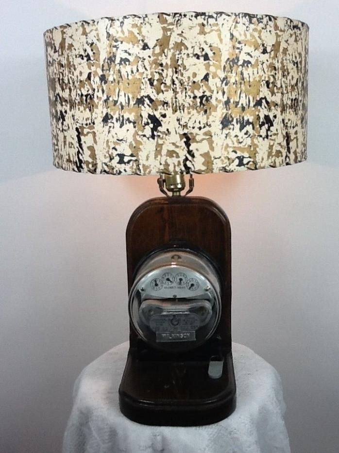 True Vintage General Electric Wilkinson Single Phase Watthour Meter Lamp Works