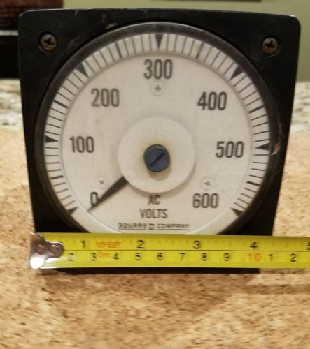 Square D Panel Meter 0-600 Volts AC Model 2830-1041-PZSJ AC Linear Voltmeter