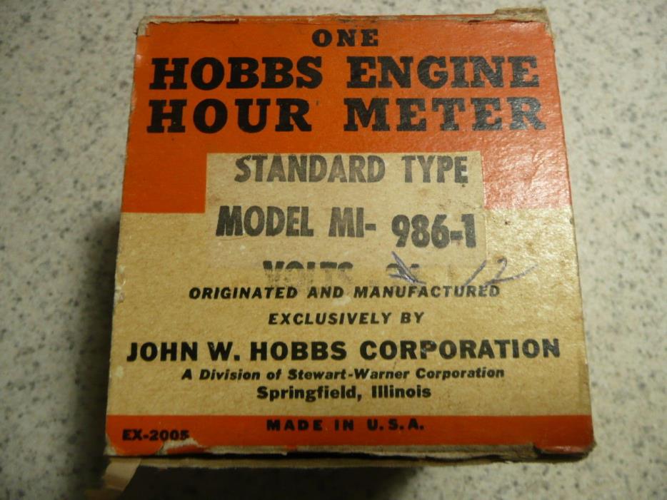 HOBBS Direct Reading Engine Hour Usage Meter
