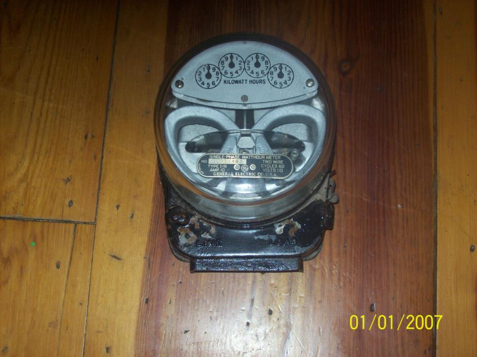 Vintage  WATTHOUR METER GENERAL ELECTRIC TYPE I-16 Reset