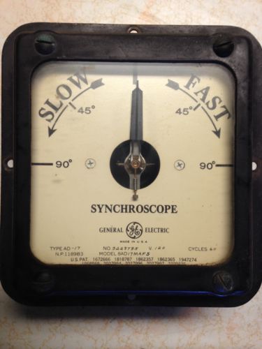 Vintage General Electric Synchroscope  AD-17 M# 8AD17MAF5 Vintage 20-30's