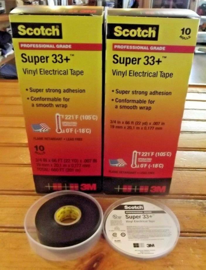Scotch Super 33+ Vinyl Electrical Tape, 3/4 x 66 ft  20 Rolls