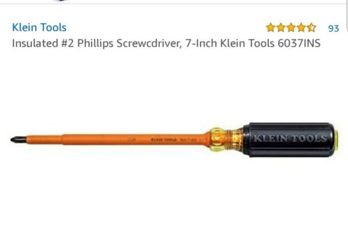 Qty 3 - Klein Tools 693-7-INS Insulated Phillips Tip Screwdriver