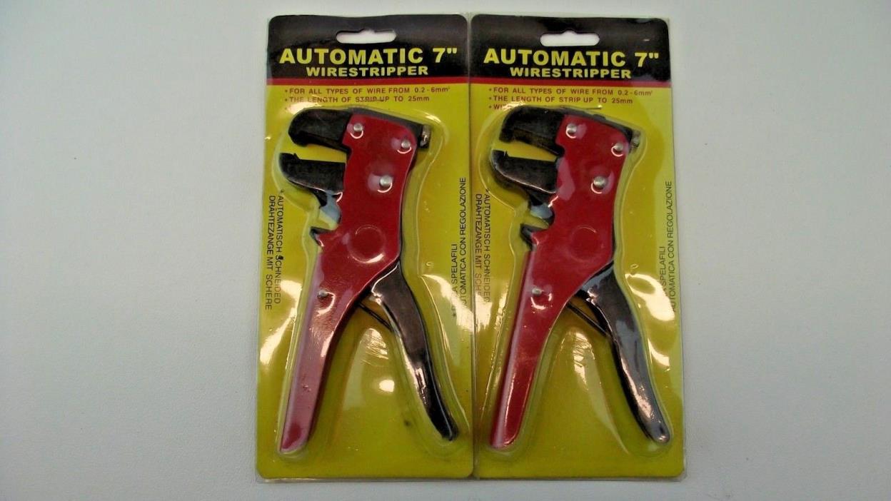 Automatic 7 Inch Wire Stripper with Cable Cutter 4 Length 25mm Strip Lot of 2