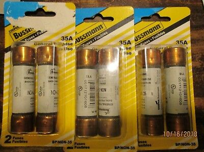 3 Pks (6 fuses) Bussmann BP/NON-35 35A up to 250Vac circuit protection New Deal