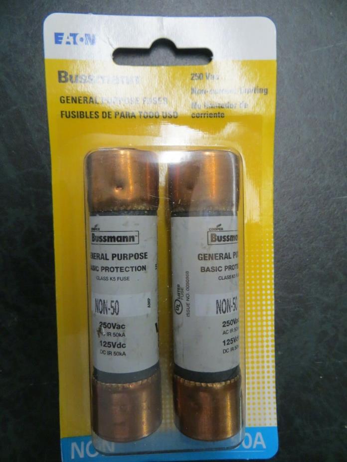 Lot (8) Eaton Bussmann NON 50A Fuses (4) Blister Packs Of Two