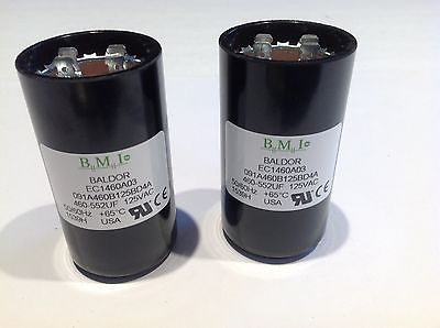 2 Baldor Motor Starting Capacitors 125VAC 460-552UF