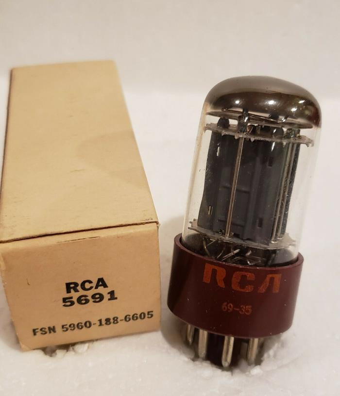 Pair (2x) RCA 5691 (6SL7) Red-Base Used Vacuum Tubes, Gm Tested