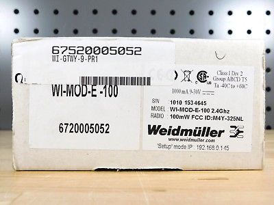 BRAND NEW - Weidmuller WI-MOD-E-100 Wireless Ethernet & Serial Device Server