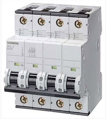 SIEMENS 5SY4410-7  Supplementary Protector - UL 1077 Rated 4 Pole Breaker 10 AMP