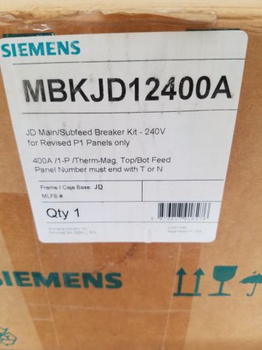 NIB! Siemens MBKJD12400A JD Main/Subfeed Breaker kit 240V