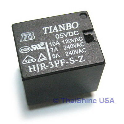 2 x Mini Relay SPDT 5 Pins 5VDC 10A 120V Contact - USA Seller - Free Shipping